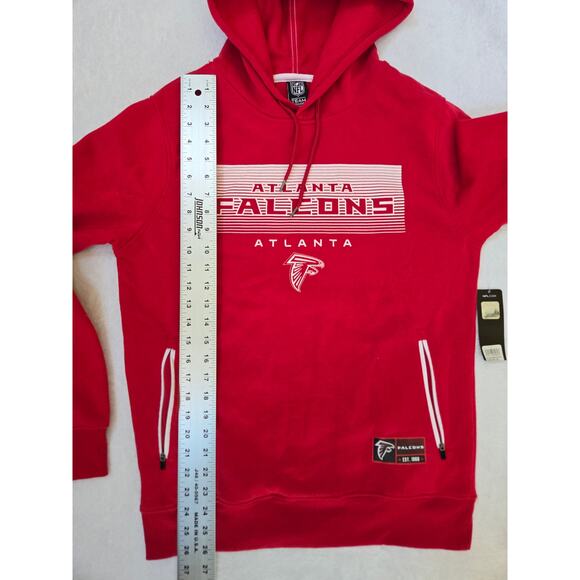 NWT Atlanta Falcons Red White NFL Team Apparel Pullover Hoodie Men Size Small - Picture 5 of 6